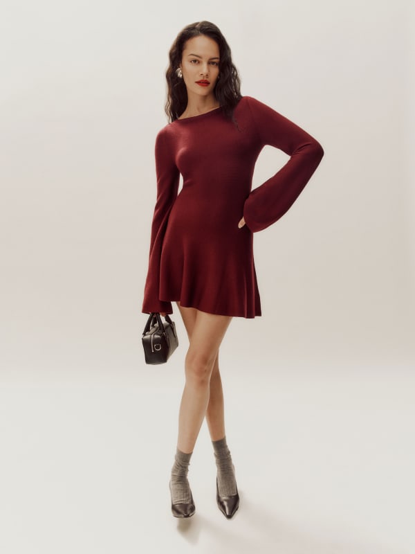 Kit Merino Sweater Dress - Chianti